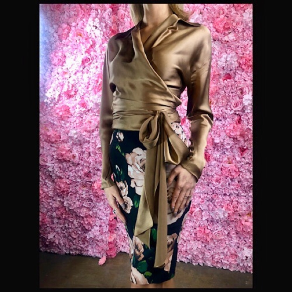Ralph Lauren Silk Wrap Blouse